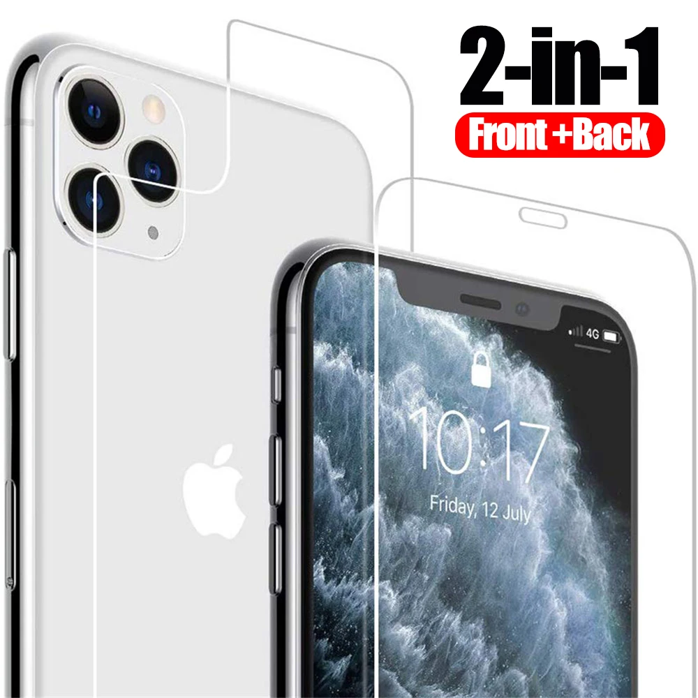 

Front And Back Tempered Glass For iphone X XS 11 Pro Max XR 7 8 Screen Protector Glass For iphone 7 8 6s Plus X 11 Pro Max Glass