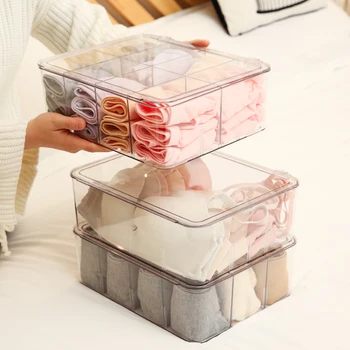 

Dormitory closet organizer for socks home separated underwear storage box 8 grids bra organizer foldable drawer organizer