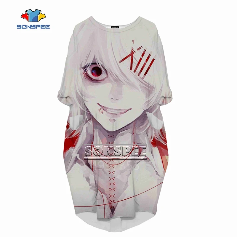 8 SONSPEE/женское платье с 3D принтом Kirishima Tōka Harajuku, модное повседневное качественное платье в стиле хип-хоп с длинным рукавом, женская одежда для девушек L19 - Цвет: 8