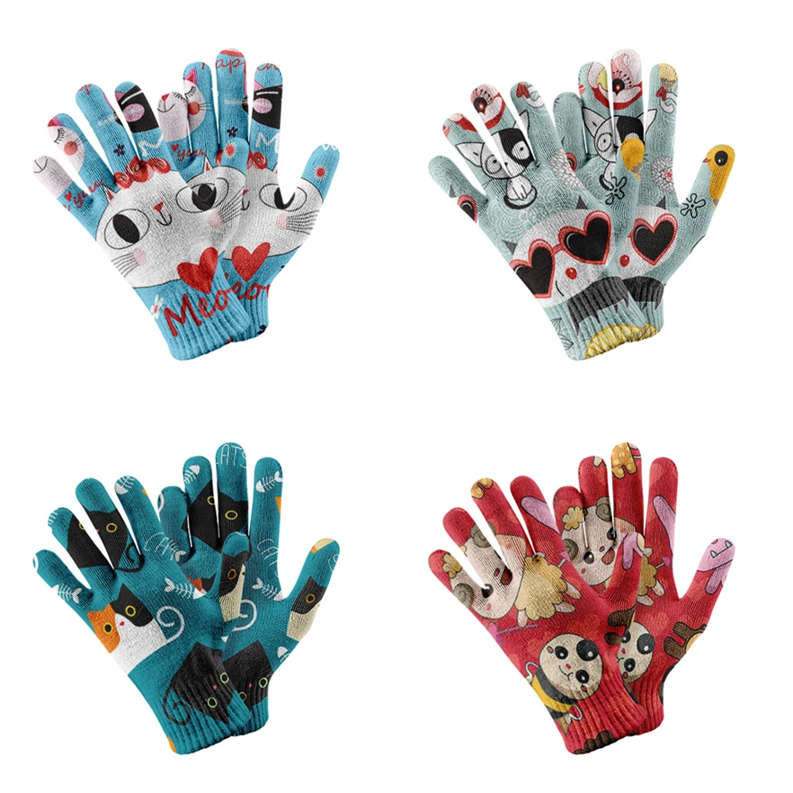 

Lovely Winter Mittens For Unisex Man Soft Warm Thicken Full Finger Gloves Women And Men Autumn Outdoor Warmer Cycling Gloves