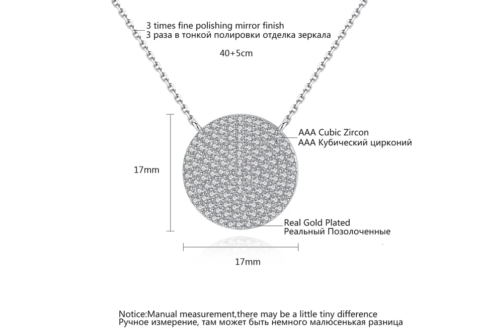 LUOTEEMI, Трендовое высококачественное прозрачное ожерелье с кристаллами CZ для женщин, белое золото, круглая подвеска, ожерелье, минимализм, ювелирное изделие, подарок