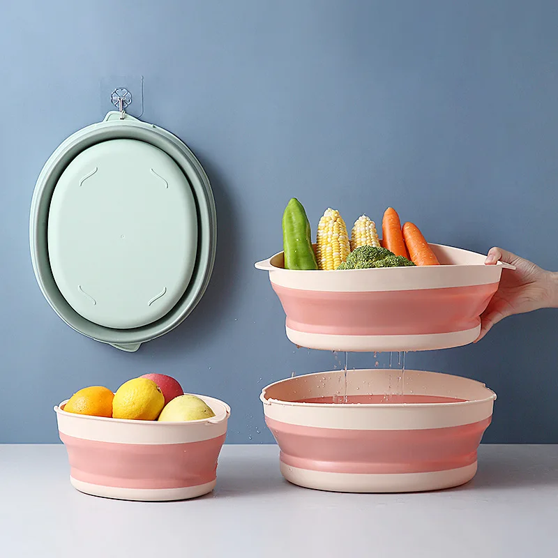 Foldable Double-layer Drain Basket Fruit and Vegetable Separation Washing Basin Multifunctional | Дом и сад