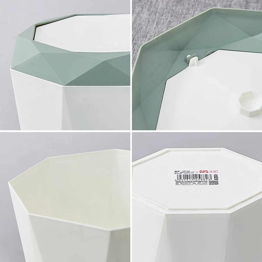 Modern Simple Home Rubbish Bin Trash Can Plastic Waste Rubbish Garbage Bin Wastebasket Trash Can Office Living Room