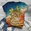 T Shirt Women Harajuku Tops Plus Size Women Short Sleeve 3D Cartoon Cat Printed O-Neck Tops Tee T-Shirt Camisetas Mujer футболка ► Photo 2/6