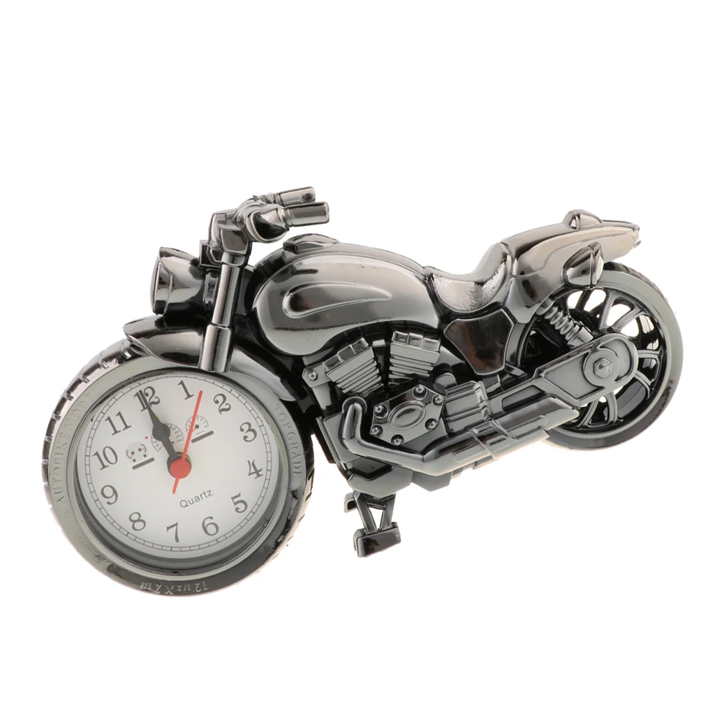 Retro Motorcycle Clock Art Model Motorbike Figure Craft Home Decor Hobby Toy