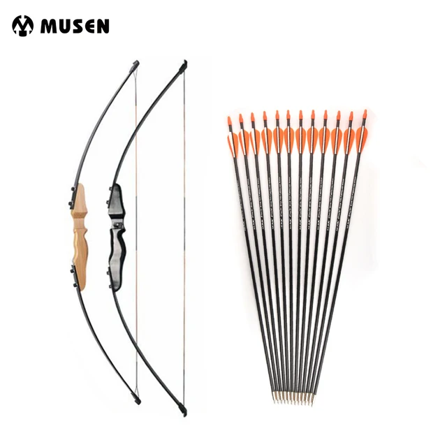 US $15.80 New 51 Inches Straight Bow with 30 Pounds Fiberglass Limbs for Archery Hunting Shooting Activities