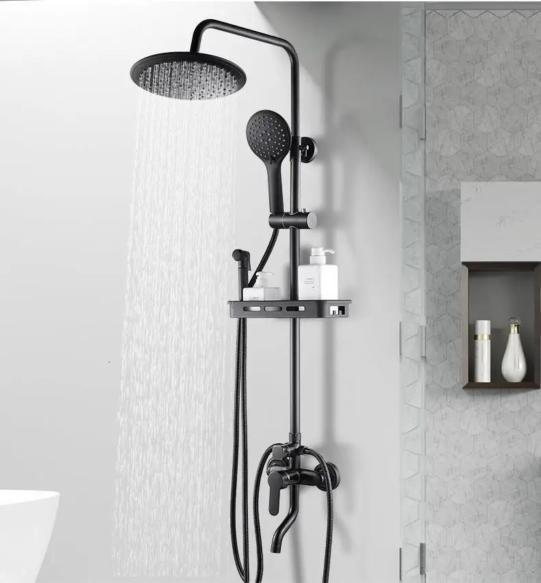 Piscina Prysznic Preto Conjunto Ducha Regadera панель черная Душевая система для ванной комнаты