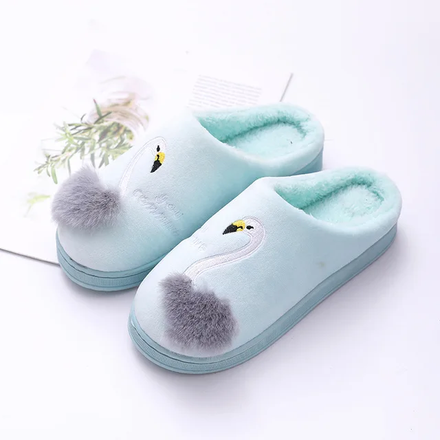 Women's Winter Slippers Cute Cartoon Cat Warm Plush Slippers Slip On Flat Female Soft Indoor Shoes Ladies Comfort Footwear - Цвет: as pic