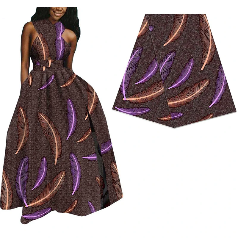 Перьевая набивная африканская настоящая голландская восковая ткань для женщин вечернее платье швейная ткань батик ткань из Анкары и Нигерии настоящая восковая ткань