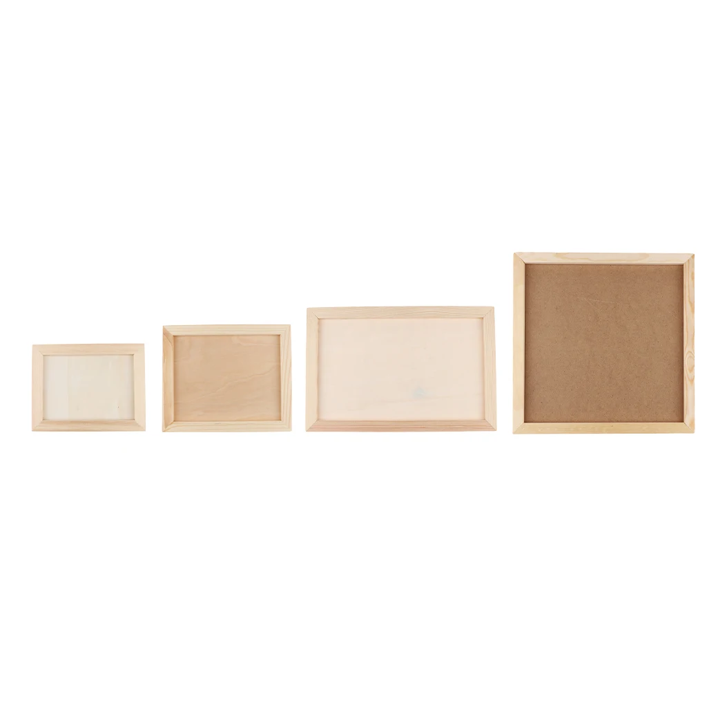 Natural Wood Photo Frame Burlywood Color for Art Crafts Display -Frame Picture Holders DIY Crafts-Kids Handcrafts Supply