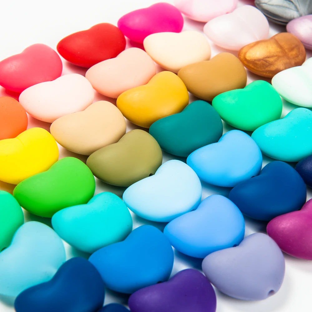 10pcs Heart Silicone Beads Pacifier Clip BPA Free DIY For Baby Produce Chewing Teether Food Grade Dental Care Toys teething toys,silicone teething toys,baby teething toys,silicone beads,silicone teether,silicone teething beads,pacifier clips