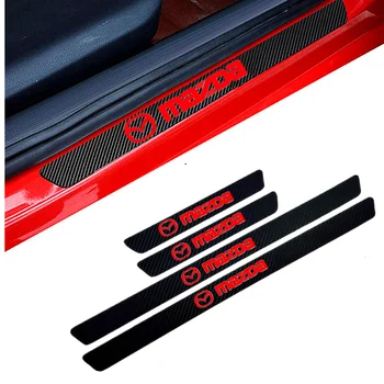

Car-Styling 4PCS Carbon Fiber threshold Door Sill Sticker Decals For Mazda Axela 2 3 MS 6 CX-5 CX-4 CX3 CX5 Artzma Accessories