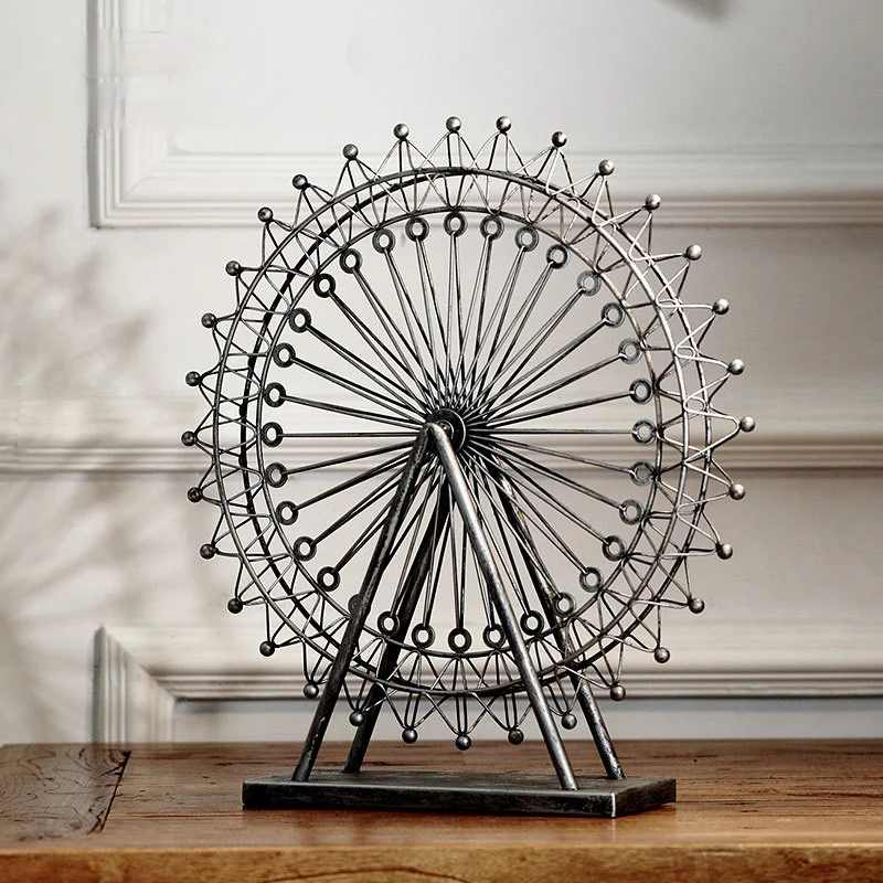 Brinquedo roda gigante criativo estilo europeu retro casa decora cognitivo brinquedos de mesa escritório metal ferro forjado girando ornamentos