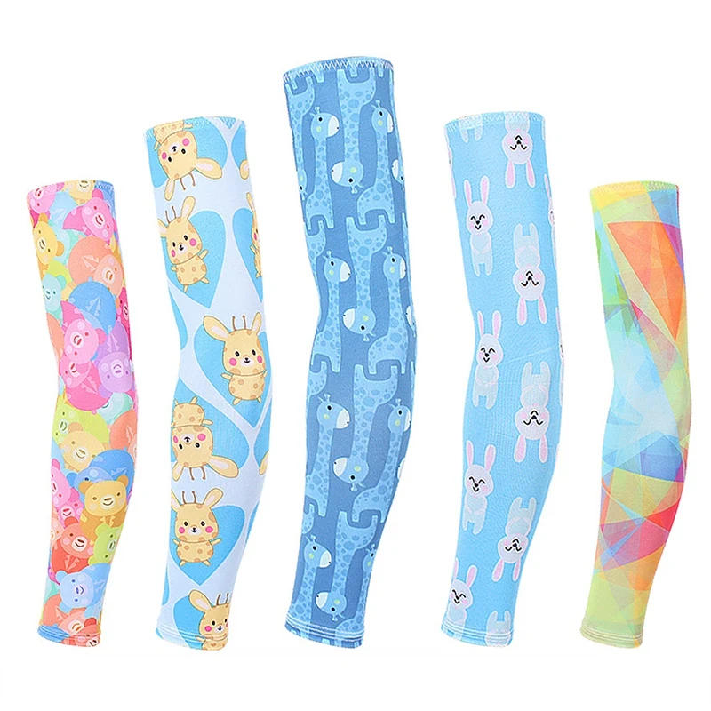 

1 Pair Children UV Protection Arm Sleeve Dust-proof Sunshade Ice Silk Elbow Protection Cover Kids Outdoor Sportswear