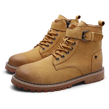 

2021 Fashion Winter Men Boots For Martin Boots Suede Ankle Winter Shoes Non-slip Motorcycle Boots Snow Boots Hiking Shoes Men