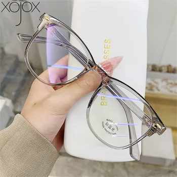 

XojoX Transparent Finished Myopia Glasses Men Women Solid Eyeglasses Prescription Nearsighted Eyewear -1.0 -1.5 to -5.5 -6.0