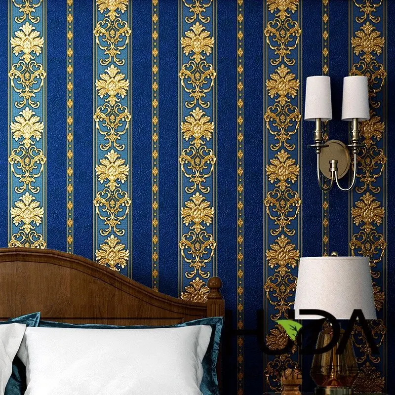 Victorian Navy Blue Wallpaper