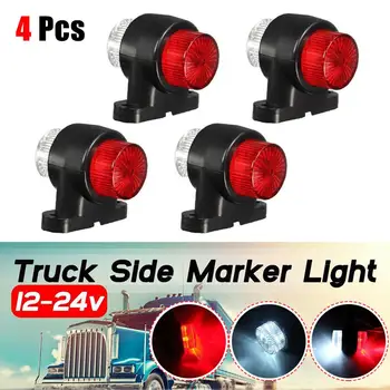 

4 x 8-LED Red White Side Marker Lights Outline Lamp Car Truck Trailer Van 12-24V CSV