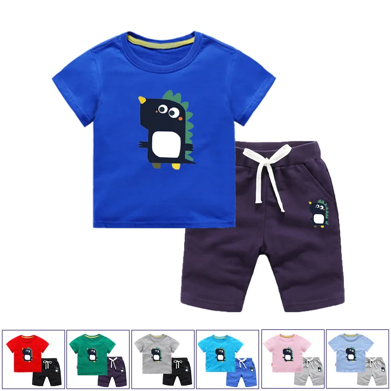 

BOY'S 2019 New Style Korean-style Childrenswear Spring Summer Baby Set Baby Girls GIRL'S Short Sleeve T-shirt Shorts Clothes