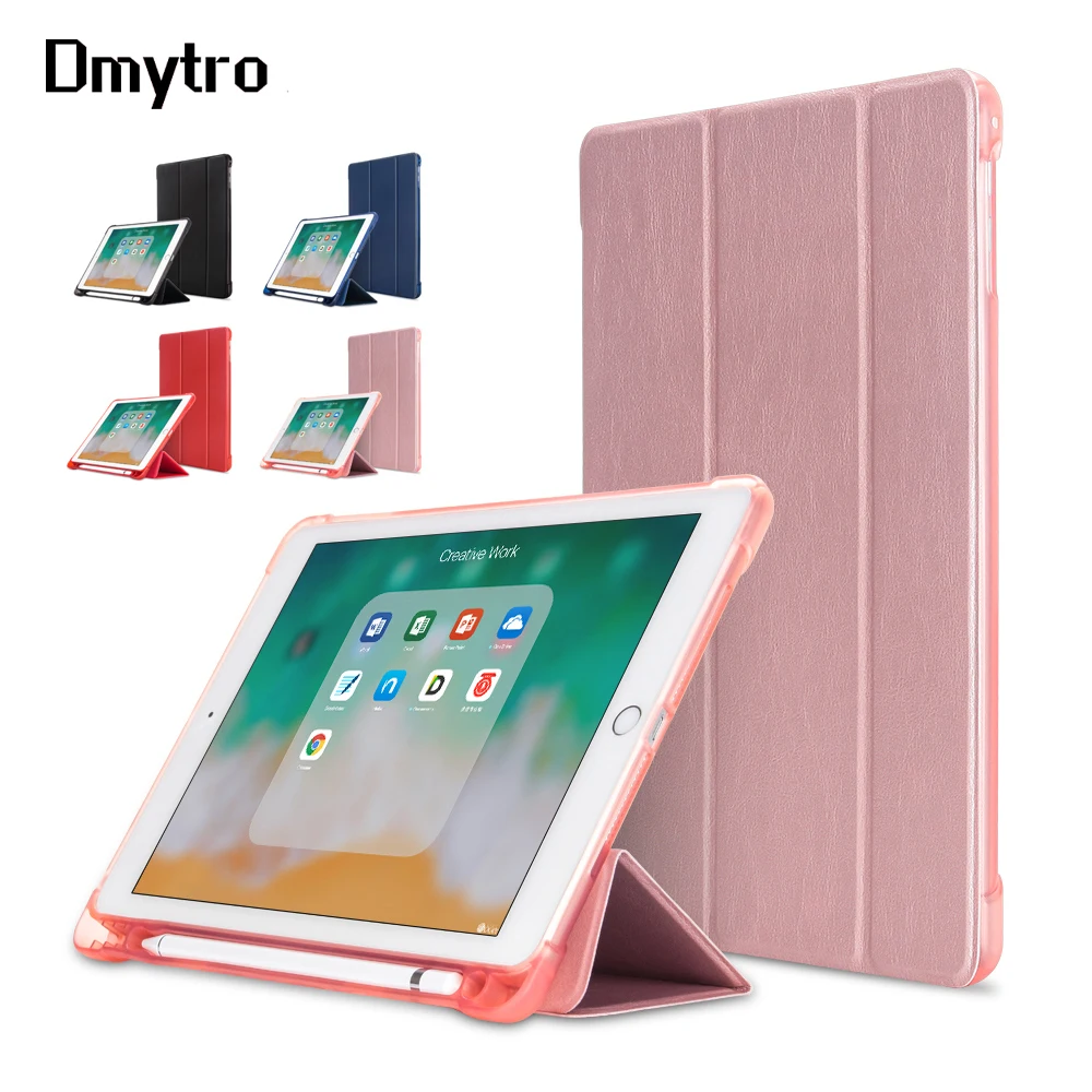 Smart Case For iPad 9.7 2017 2018 with Pencil Holder Silicone Soft Cover for iPad Air 2 Air 1 6th Gen Case Auto Sleep/Wake up