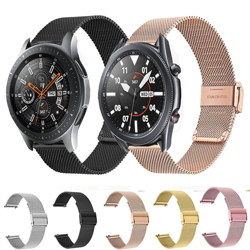 

Ремешок «Миланская петля» для Samsung Galaxy Watch 3 41 мм 45 мм, браслет для Galaxy Watch 42 мм 46 мм S3 Frontier 22 мм 20 мм
