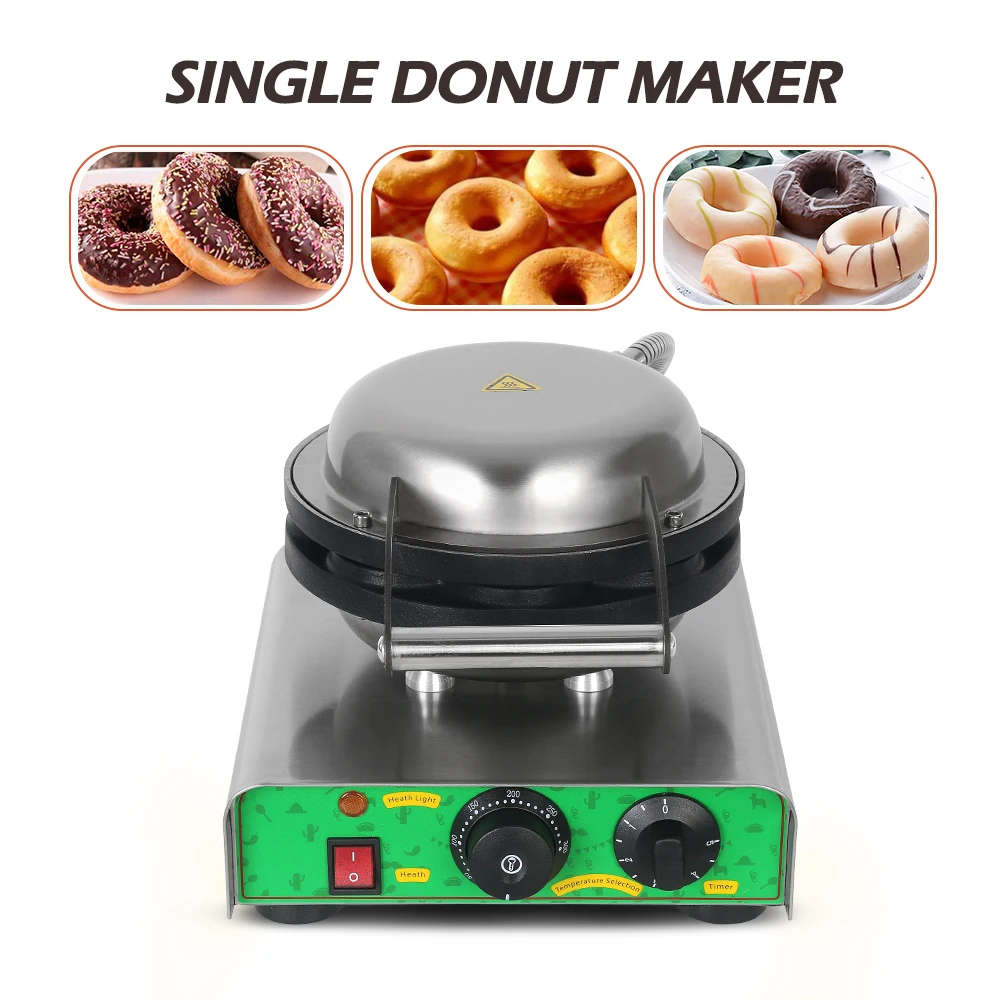 

GZZT 1750W Electric Single Donut Maker Non-stick Coating Stainless Steel Easy to Clean Temperature Control 24*24mm