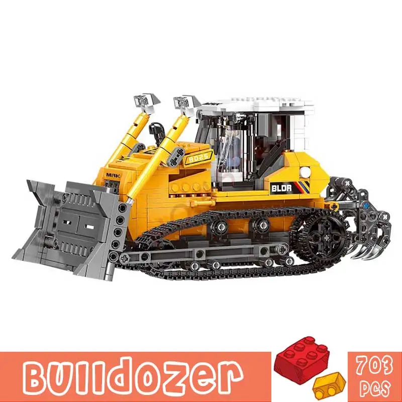 

700+Pcs Technic Engineer Vehicle Excavator Bulldozer Toys Building Cement Truck Blocks Bricks Boys Children Educational Toy Kids