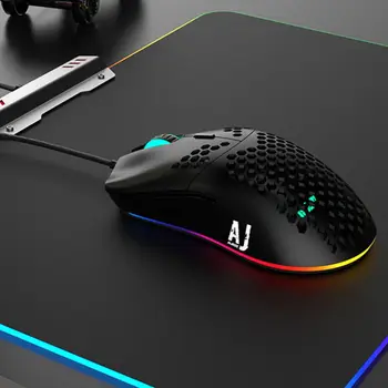 

AJ390 Lightweight Wired Mouse Hollow-out Gaming Mouce Mice 6 DPI Adjustable 7Key