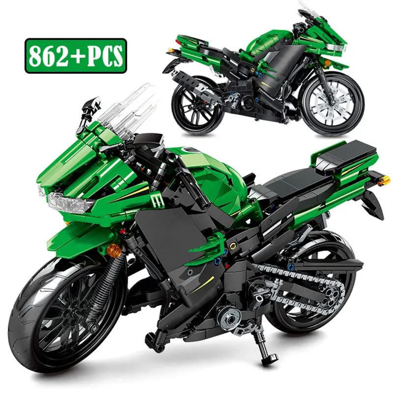 Высокотехнологичный город 400 мотоцикл модель MOC строительные блоки MOTO Creator