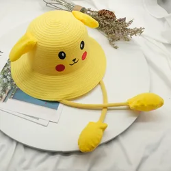 Chapeau Pikachu Pokemon pour bébé, oreilles mobiles, casquettes de figurines Anime Go tricoté Kawaii en coton pour fille, chapeaux d'hiver, jouets cadeaux de noël 