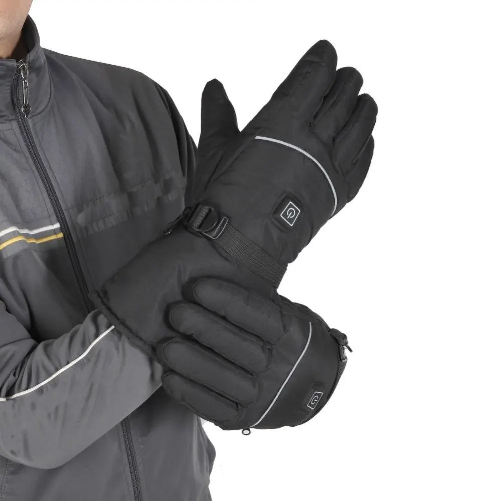 

Мотоциклетные Перчатки Guantes, черные водонепроницаемые перчатки с подогревом, на батарейках, зима 2021