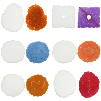

Resin Coaster Molds for Resin Casting DIY Silicone Geode Coaster mould for fondant polymer clay Concrete Cement Home Decoration
