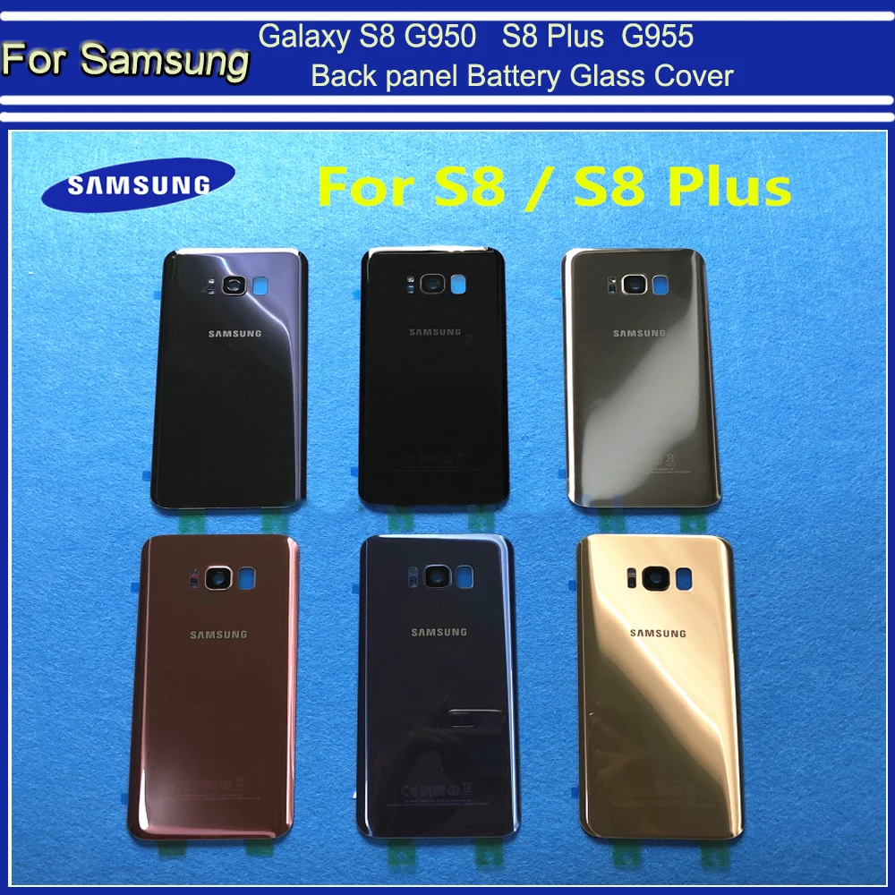 Funda trasera de cristal para Samsung Galaxy S8, G950, G950F/FD, panel trasero de batería, S8 Plus, S8 +, G955, G955F
