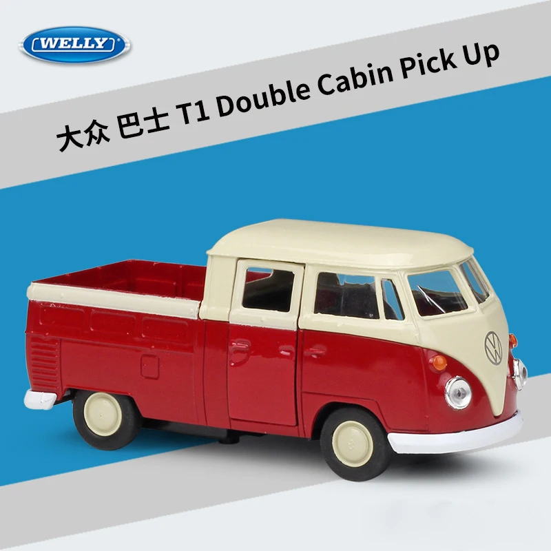 2 With retail box WELLY литье под давлением 1:36 автосимулятор 1963 Volkswagen T1 автобус классический оттягивающий назад модель автомобиля игрушечный автомобиль из металлического сплава коллекция детских подарков - Цвет: 2 With retail box