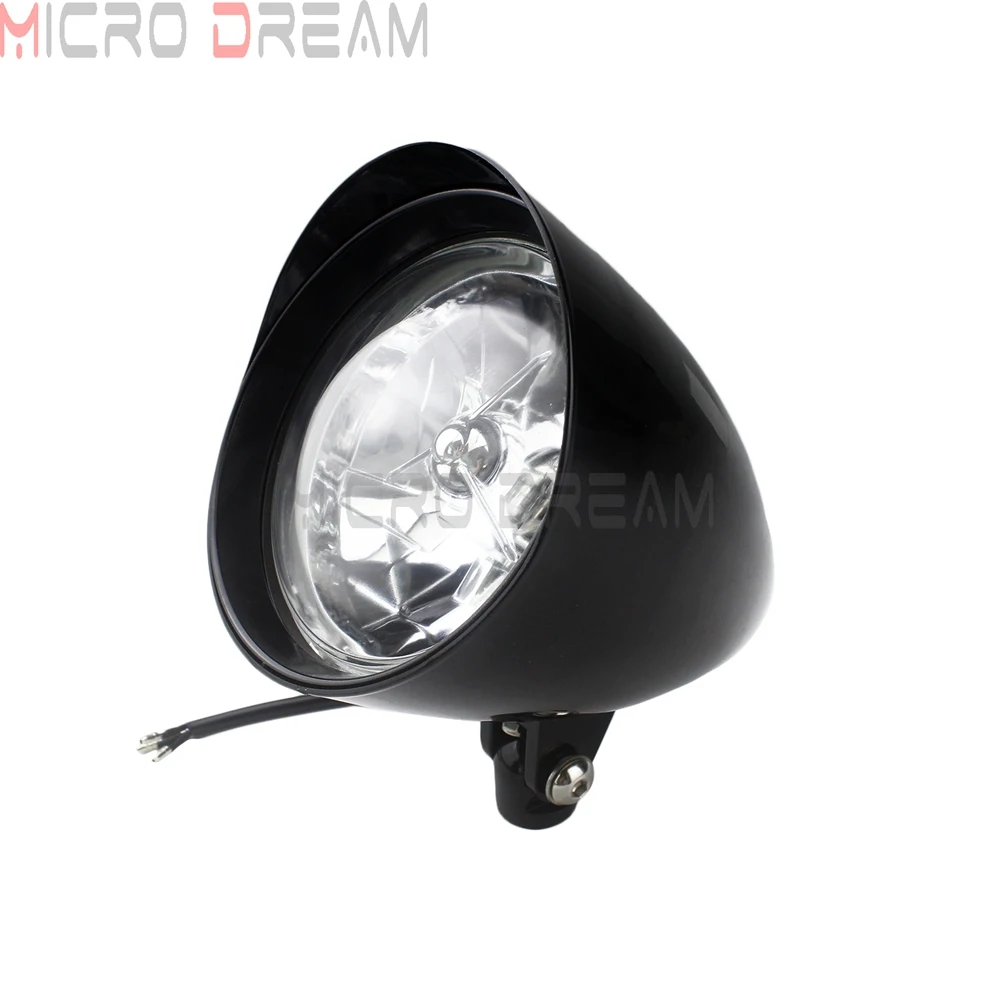 Черный мотоцикл 5,7" пулевидная фара универсальная для Harley Sportster 883 1200 XL Softail Dyna Bobber Chopper пользовательская головная лампа