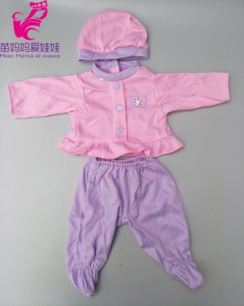 18 дюймов куклы одежда зима фиолетовый мех пижамы наборы для 1" 43 см reborn baby doll толстая зимняя одежда девочка игрушки подарки - Цвет: A5