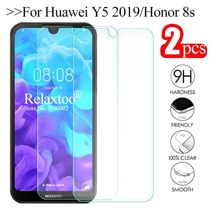 

2pcs tempered glass For huawei Y5 2019 screen protector on huawey honor 8s hauwei Y 5 Y52019 AMN-LX1 LX1 safety protective glas