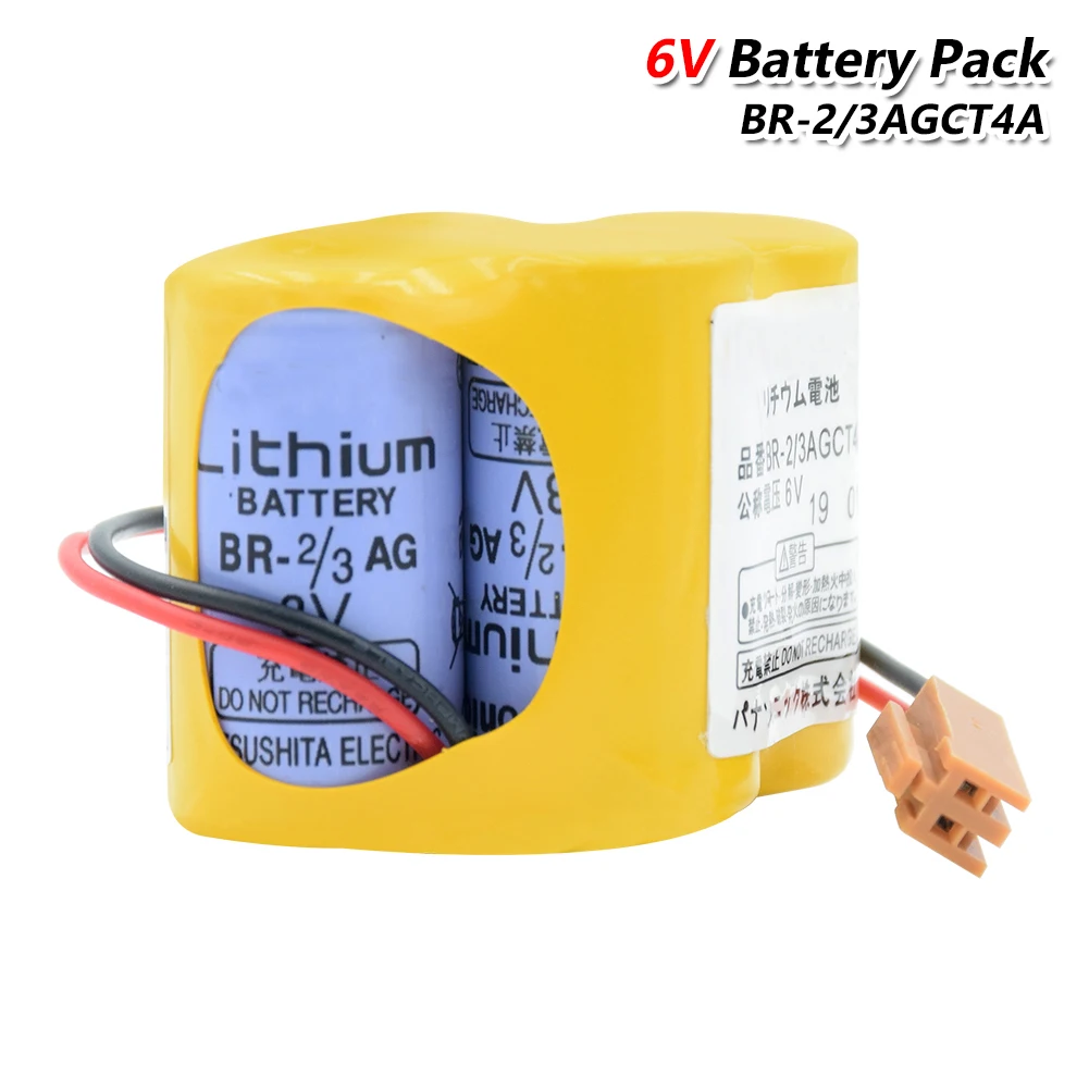 

6V BR-2 / 3AGCT4A A06B-6114-K504 for Fanuc control 4400mAh with plug PLC spare replacement lithium io battery CNC system alarm