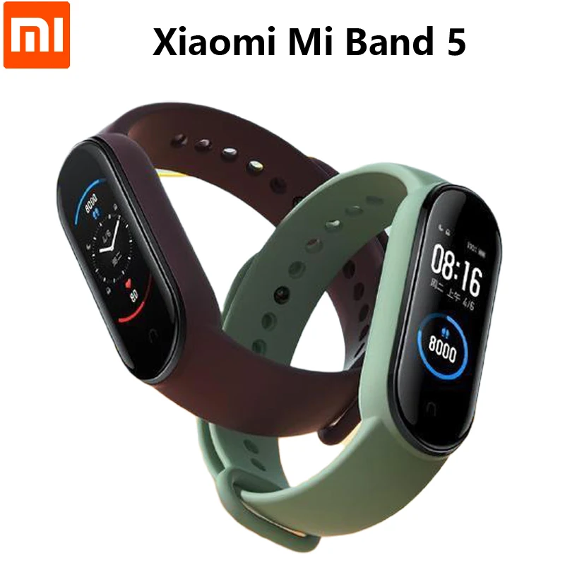 Фитнес-трекер Xiaomi Mi Band 5 для измерения уровня кислорода в крови и пульса |