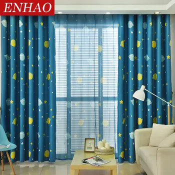 

Modern Printed Star Pattern Curtains For Living room Bedroom Window Curtain For Children Baby Kids Room Thick Curtains Shand 80%