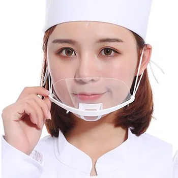 

50Pcs Waterproof Transparent Masks Catering Food Hygiene Plastic Kitchen Restaurant Chef Face Pastry Mask Personal Protection