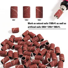 100 шт/50 шт 180#120#80# шлифовальные кольца для ногтей шлифовальные ленты для ногтей песочный круг для ногтей Электрический сверлильный станок пилка для ногтей