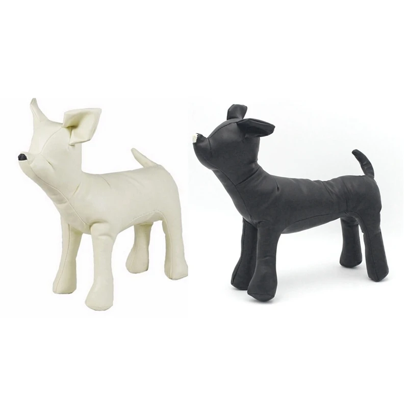 2 шт кожаные манекены для одежды для собак стоящая позиция модели собак игрушки для животных демонстрационный манекен магазина, Черный M& Белый L