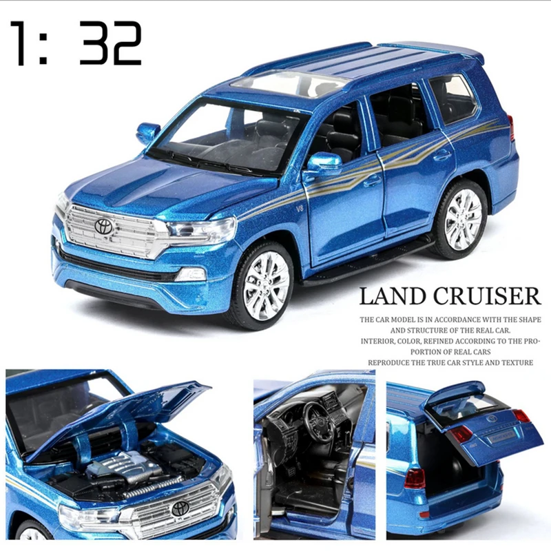 1:32 Toyota Land Cruiser SUV Offroad Die Cast Modellauto Spielzeug Pull Back