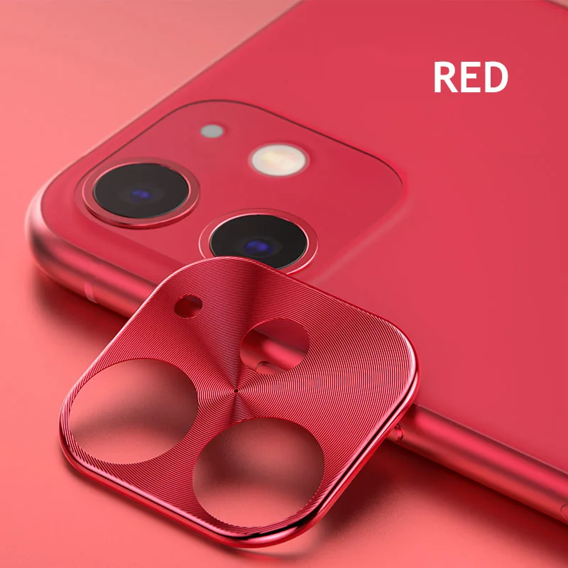 Защитное кольцо для объектива камеры на iPhone 11 закаленное стекло для iPhone 11 телефон металлический сплав защитная накладка для задней панели телефона - Цвет: red