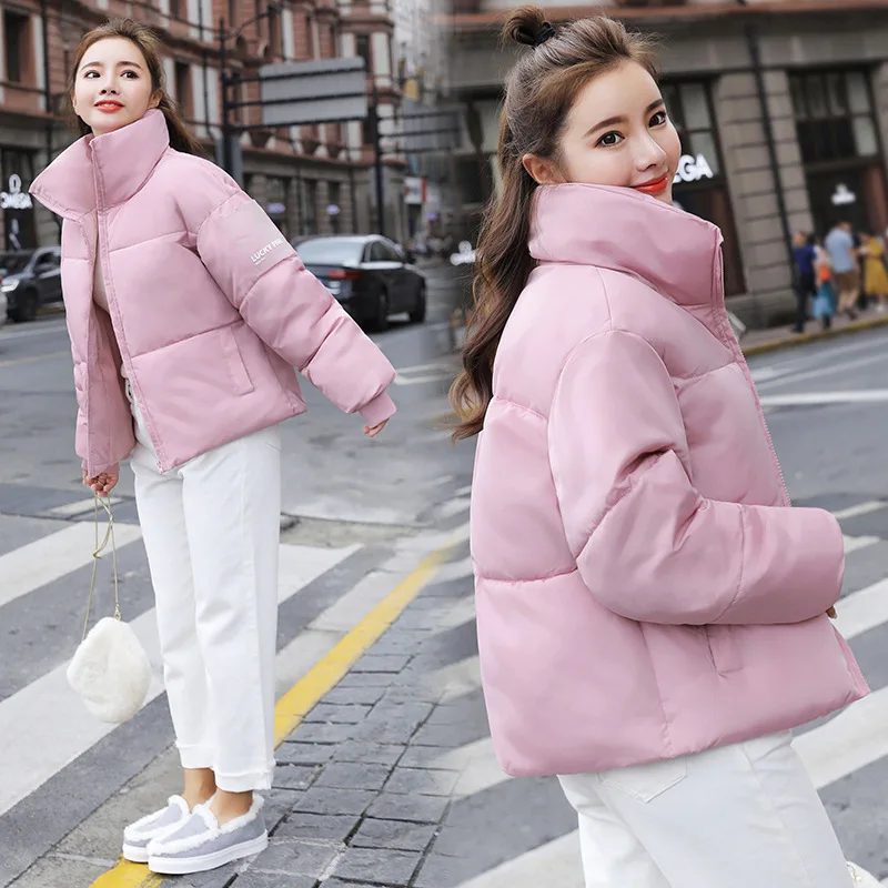 

Thicken Women Warm Short Parkas 2018 New Casual Turtleneck Loose Down Jacket Female Warm Cotton Padded Winter Coat Women Z158