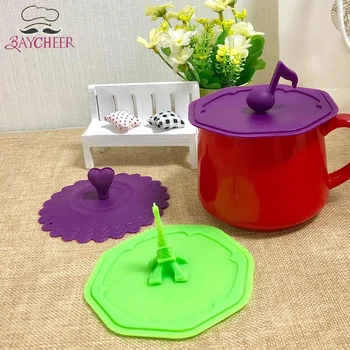 

Cute Music Note Silicone Cup Cover Coffee Mug Glass Sealed Cup Lid Leak Proof Home Office Drinkware Accessories Random Color