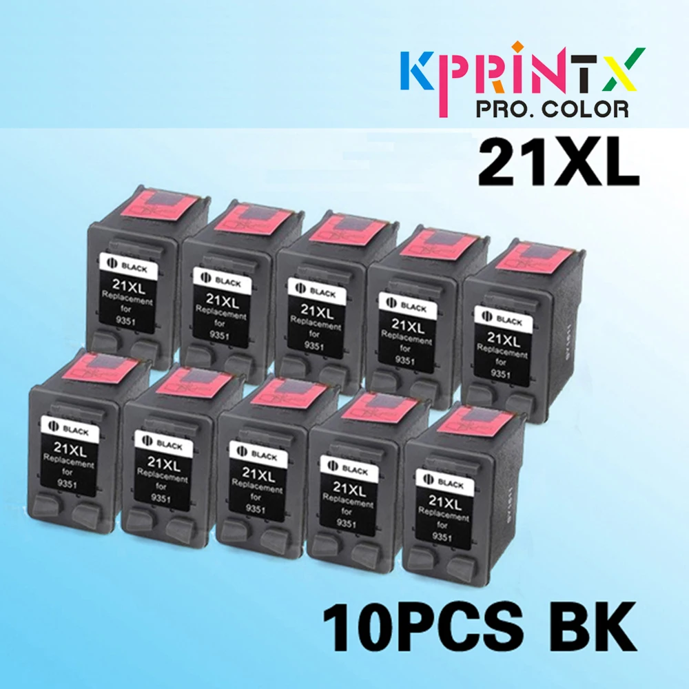 10PCS compatible for hp21 21xl ink cartridge for 22 22xl Deskjet 3915