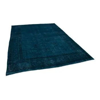 

305x392 Cm Turquoise Handmade Overdyed Large Area Rug-10x13 Ft