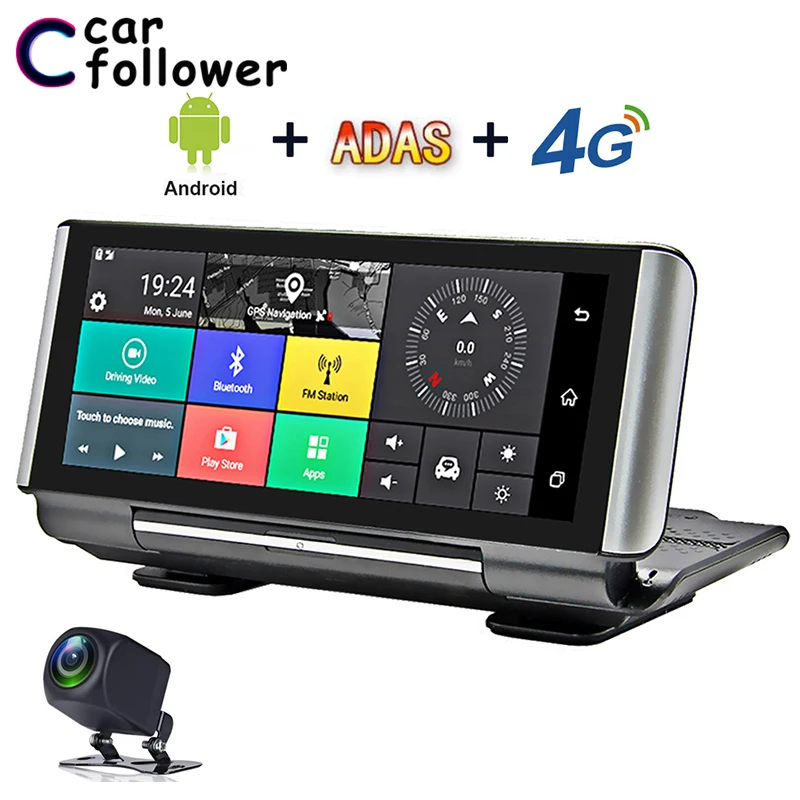 Автомобильный видеорегистратор 7 &quot 4G GPS Bluetooth Wi-Fi FHD 1080P Android | Автомобили и